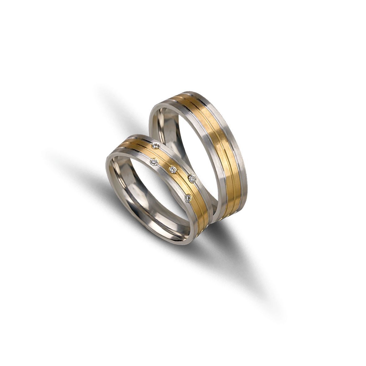 White gold & gold wedding rings 5mm  (code VK2020/50)